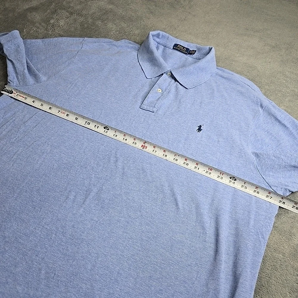 Polo Ralph Lauren Men Polo Shirt Heather Blue Short Sleeve 3XLT Big & Tall